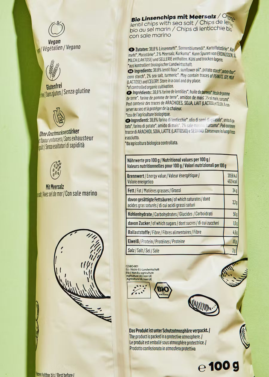 Khoai tây chiên đậu lăng hữu cơ với muối biển 100g